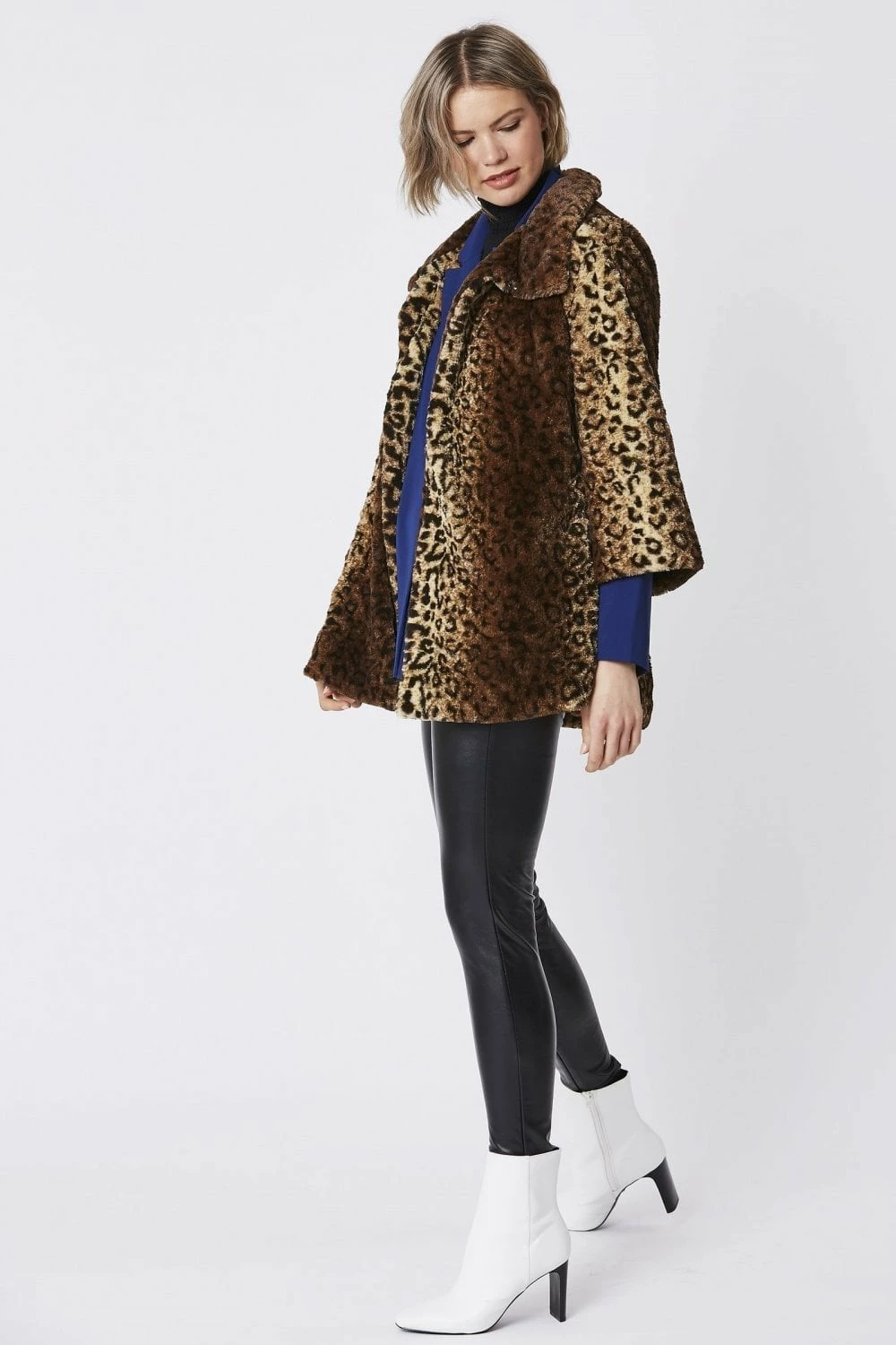JAYLEY Animal Print Faux Fur Teddy Coat - Image 2
