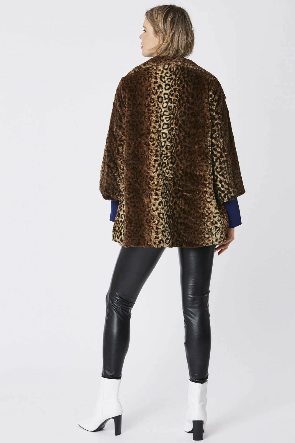 JAYLEY Animal Print Faux Fur Teddy Coat - Image 3