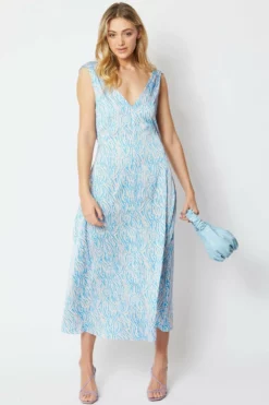 JAYLEY Animal Print Silk Blend Animal Print Maxi Dress