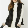 JAYLEY Black Cashmere Blend Faux Fur Gilet