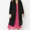 JAYLEY Black Faux Fur Coat