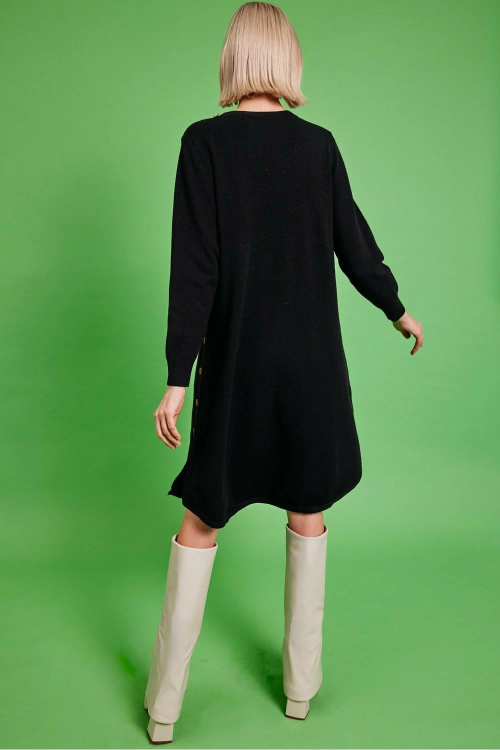 JAYLEY Black Pure Cashmere Dress - Image 2