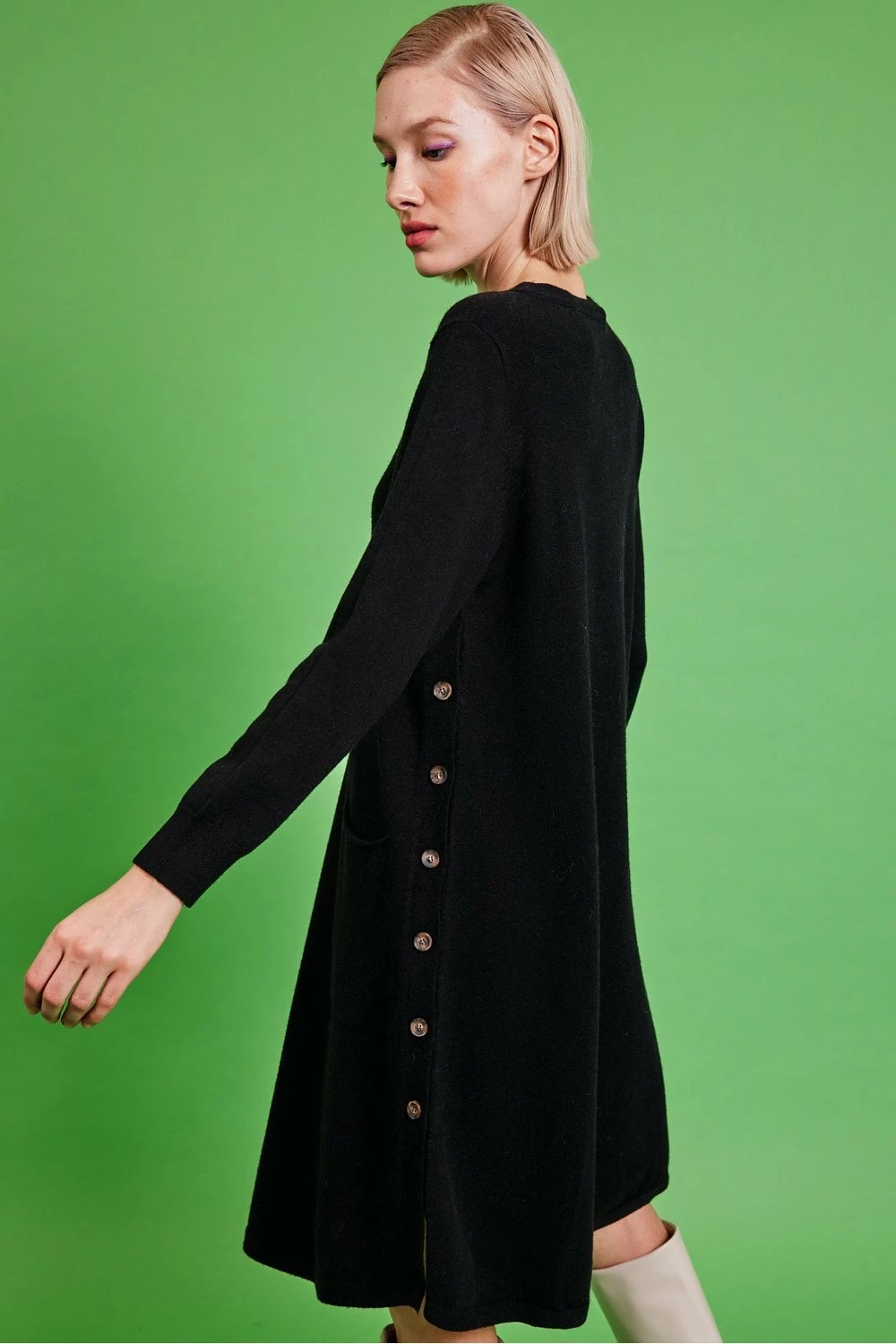 JAYLEY Black Pure Cashmere Dress - Image 4