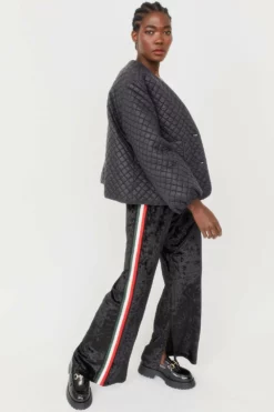 JAYLEY Black Quilted Oversized Down Jacket