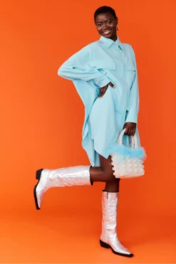 JAYLEY Blue Kate Shirt Dress