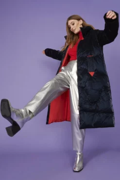 JAYLEY Blue Maxi Puffer Coat