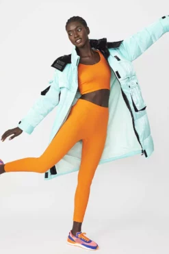 JAYLEY Blue Metallic Puffer Coat