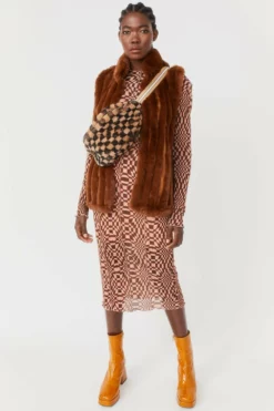 JAYLEY Chocolate Faux Fur Gilet