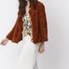 JAYLEY Chocolate Faux Fur Teddy Jacket