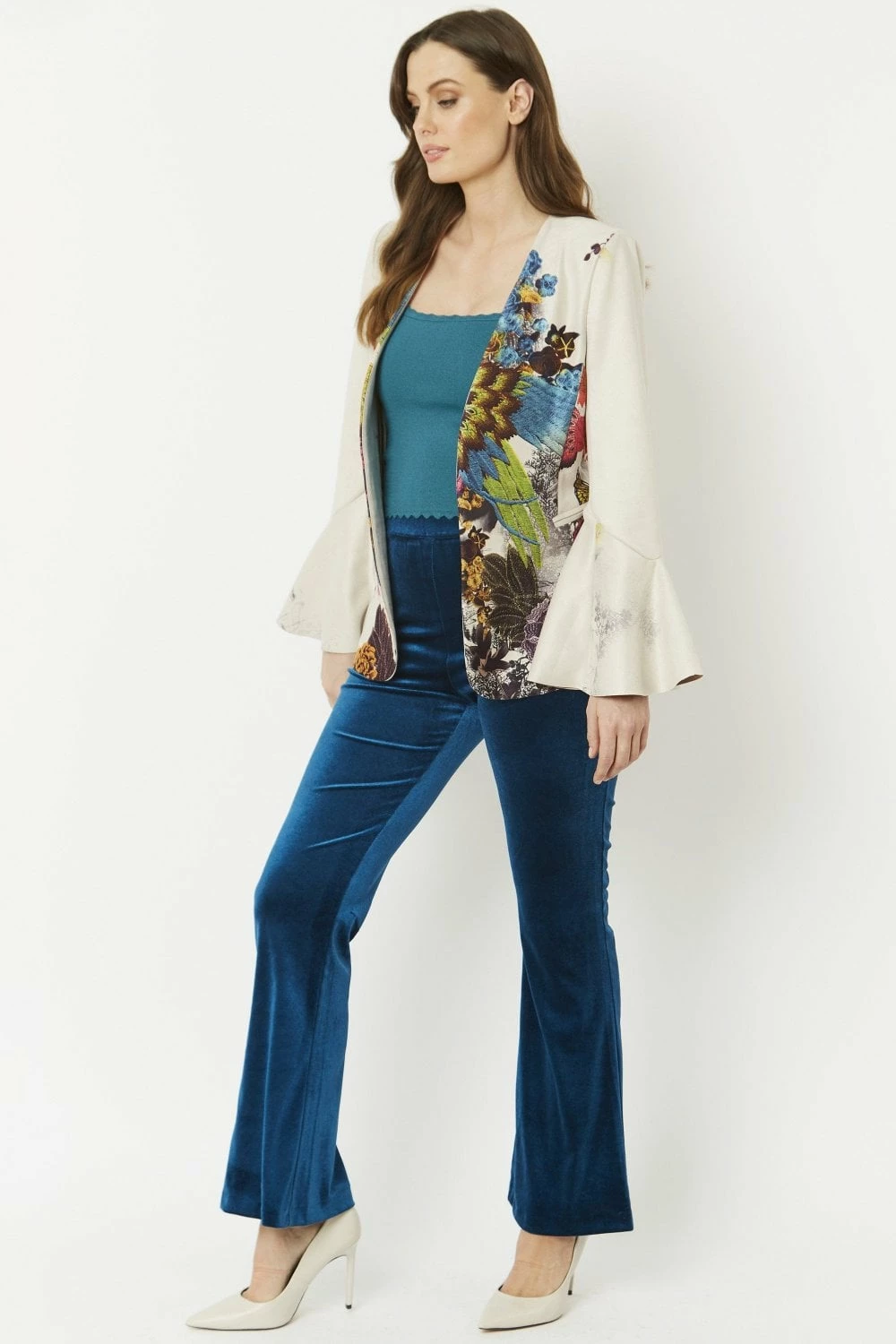 JAYLEY Cream Faux Suede Kate Jacket - Image 3