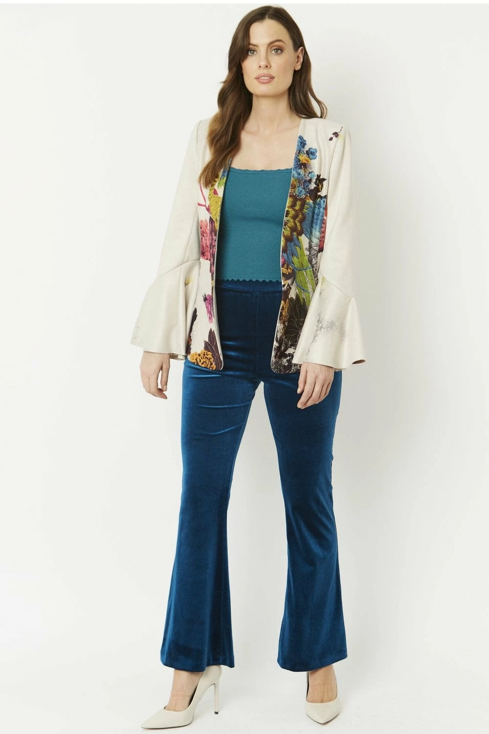 JAYLEY Cream Faux Suede Kate Jacket - Image 4