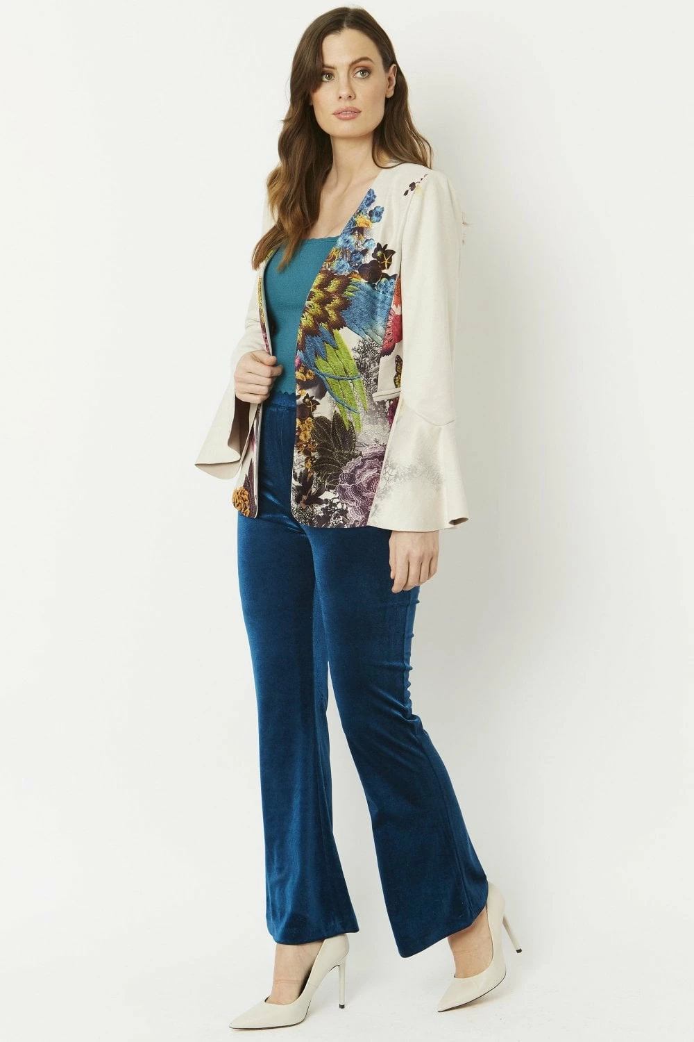 JAYLEY Cream Faux Suede Kate Jacket - Image 7