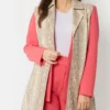 JAYLEY Cream Snake Print Faux Suede Waistcoat
