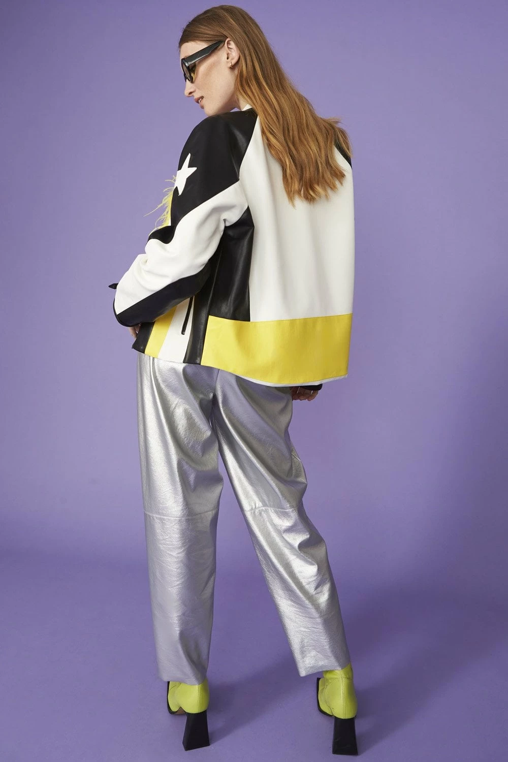 JAYLEY Eco Leather Black And Yellow Motorcross Jacket - Image 6