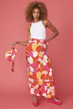 JAYLEY Florence Floral Maxi Wrap Skirt