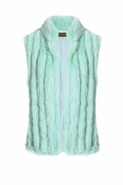 JAYLEY Green Faux Fur Gilet