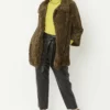 JAYLEY Green Faux Fur Teddy Coat