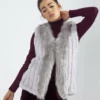 JAYLEY Grey Cashmere Blend Faux Fur Gilet