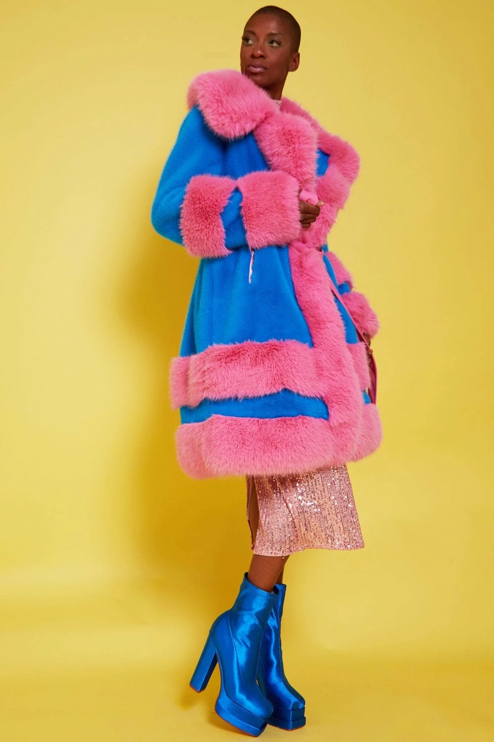 JAYLEY Handmade Bamboo Faux Fur Coat - Image 2