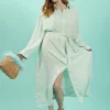 JAYLEY Light Blue Silk Blend Maxi Shirt Dress