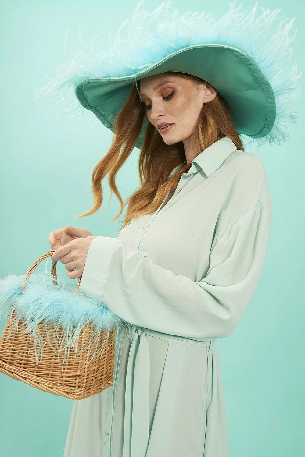 JAYLEY Light Blue Silk Blend Maxi Shirt Dress - Image 3