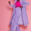 JAYLEY Lilac Sequin Velvet Trench Coat