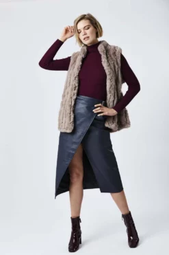 JAYLEY Mocha Faux Fur Gilet