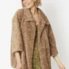 JAYLEY Mocha Faux Fur Teddy Coat