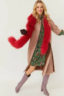 JAYLEY Mocha Faux Suede Coat