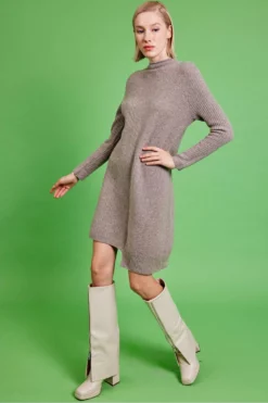 JAYLEY Mocha Pure Cashmere Dress