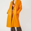 JAYLEY Orange Eco Leather Trench Coat