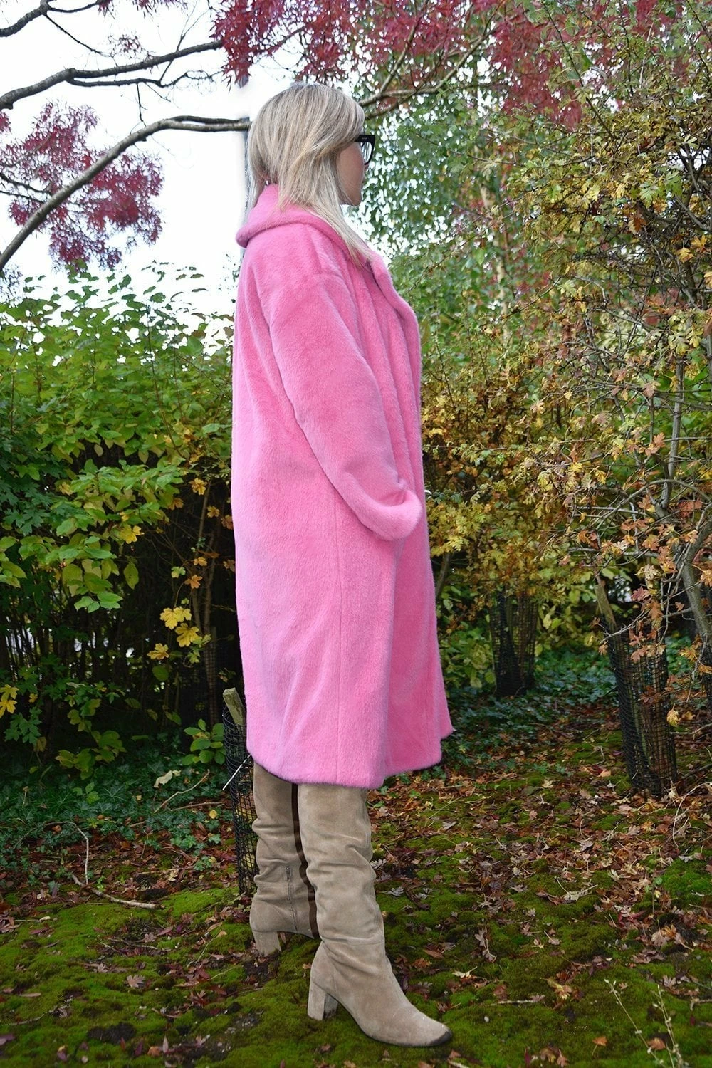 JAYLEY Pink Faux Fur Coat - Image 5