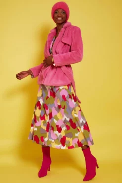 JAYLEY Pink Faux Fur Jacket