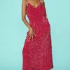 JAYLEY Pink Maxi Sequin Cami Dress