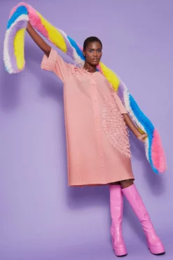 JAYLEY Pleated Bounce Midi Dress