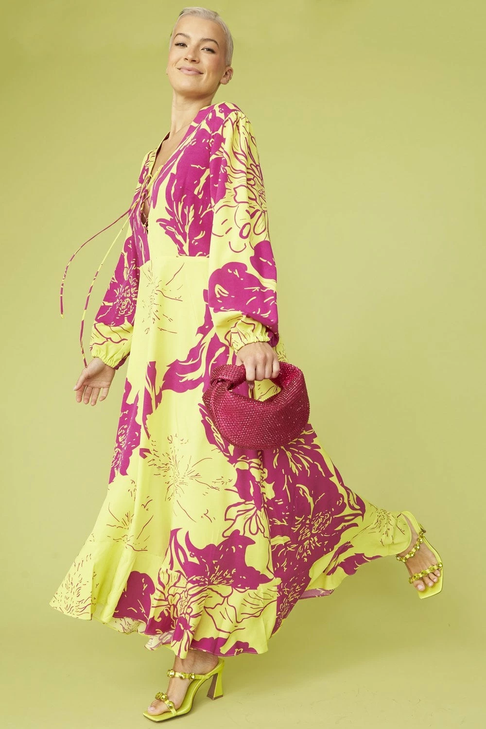 JAYLEY Rayon Blend Sienna Floral Maxi Dress - Image 2