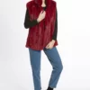 JAYLEY Red Faux Fur Gilet