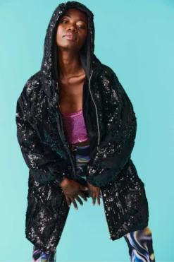 JAYLEY Sequin Puffer Down Coat