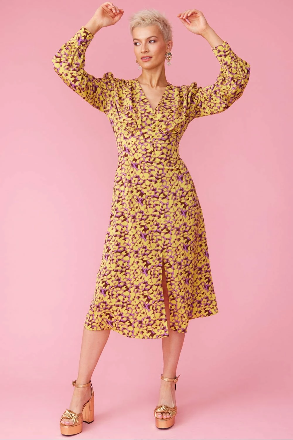 JAYLEY Silk Blend Floral Maxi Dress