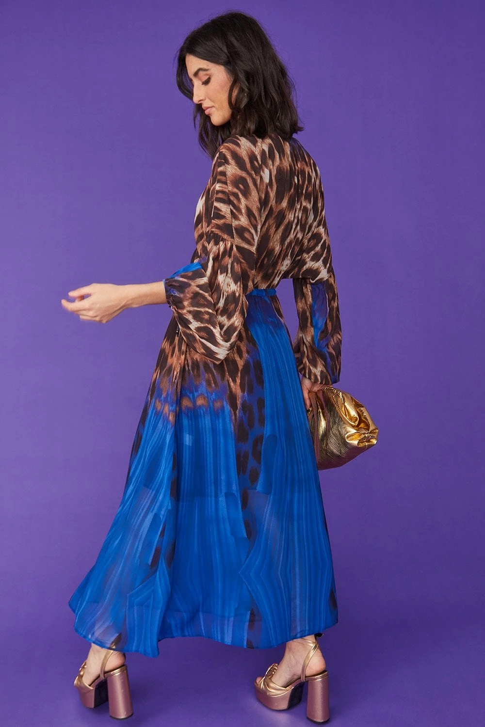 JAYLEY Silk Blend Leopard Maxi Dress - Image 2