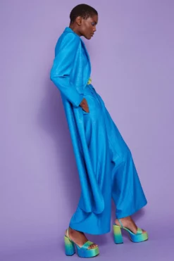 JAYLEY Tencel Blue Trench Coat