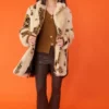 JAYLEY Tiger Faux Fur And Mongolian Cream Coat