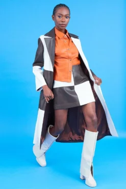 JAYLEY Vegan Checkered Mini Skirt