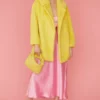 JAYLEY Yellow Faux Fur Short Coat